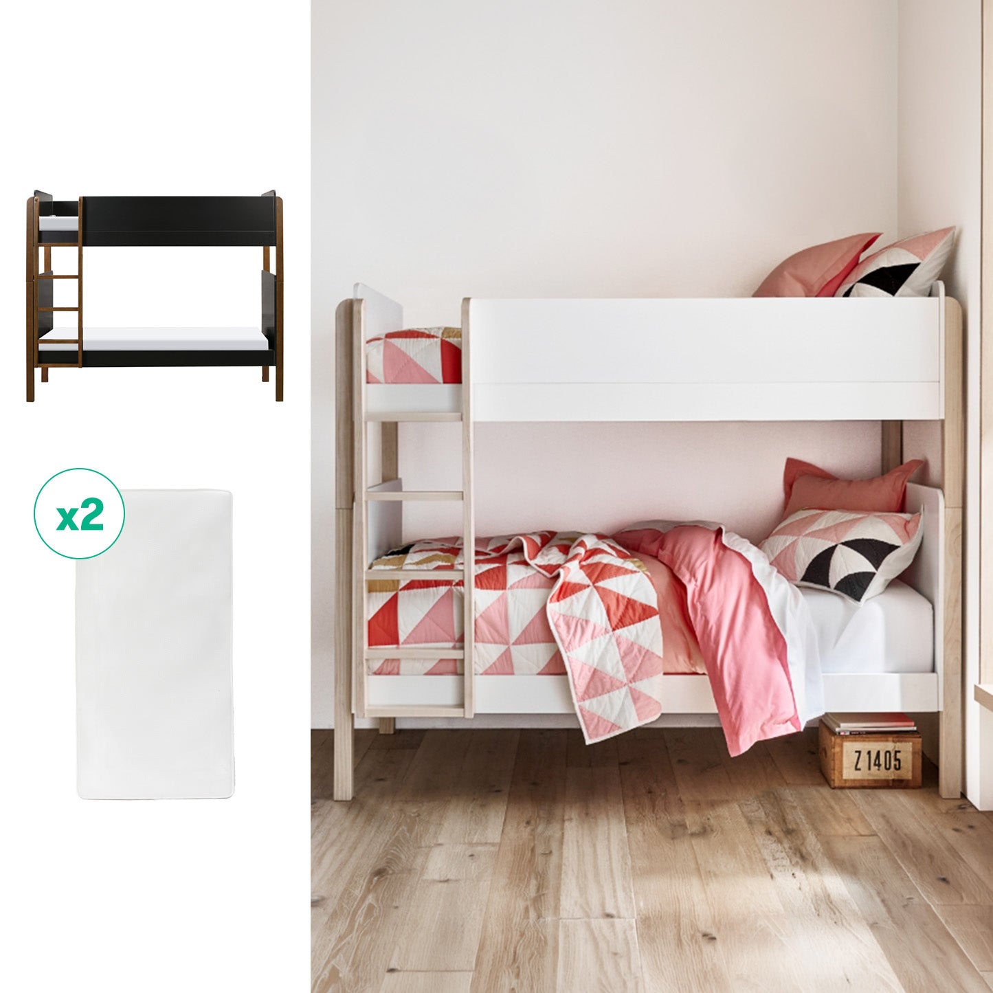Tip Toe Bunk Bed & Kids' Twin Mattress Bundle - Image 13