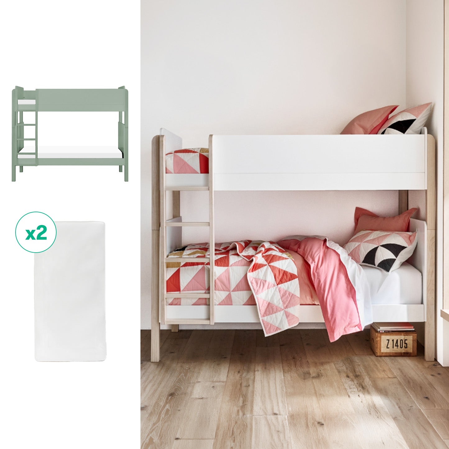 Tip Toe Bunk Bed & Kids' Twin Mattress Bundle - Image 23